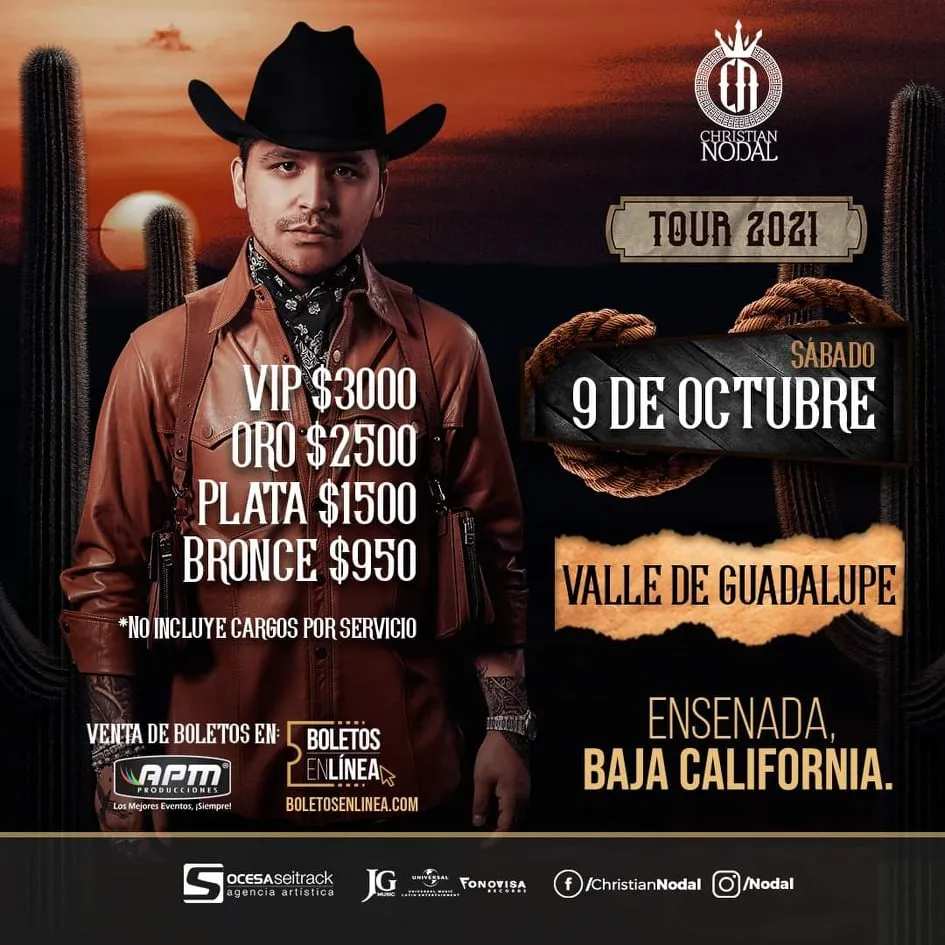 Christian Nodal en Valle de Guadalupe 2021 Tijuana Eventos