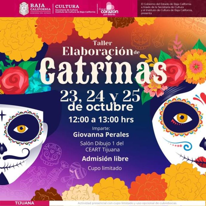 Elaboración de catrinas Tijuana 2023