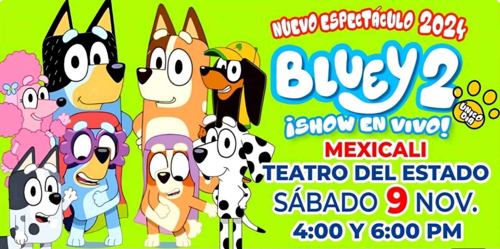 Bluey 2 Show en Vivo en Mexicali 2024