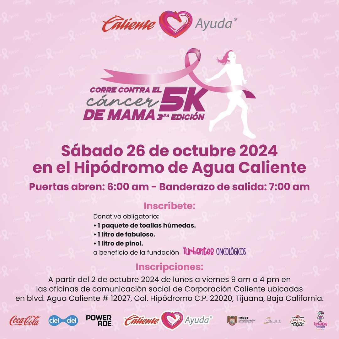 Corre contra el Cáncer de Mama 5km 3era Edición en Tijuana 2024