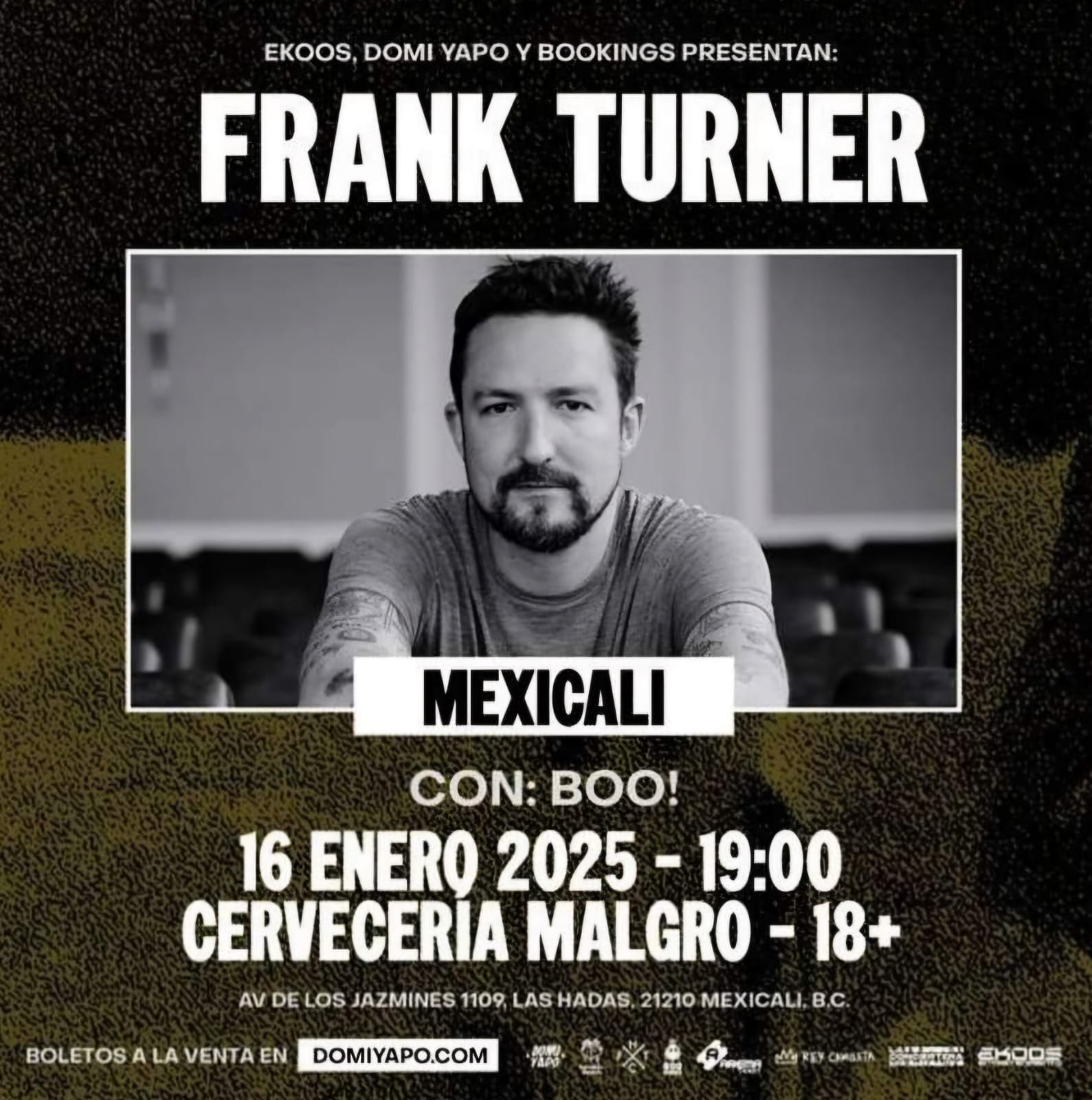 Frank Turner en Mexicali 2025 Tijuana Eventos, Conciertos