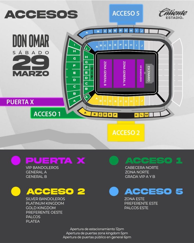 Accesos Don Omar en Tijuana 2025