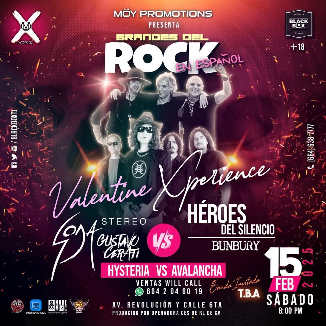 Valentine Xperience Grandes del Rock en Español en Tijuana 2025