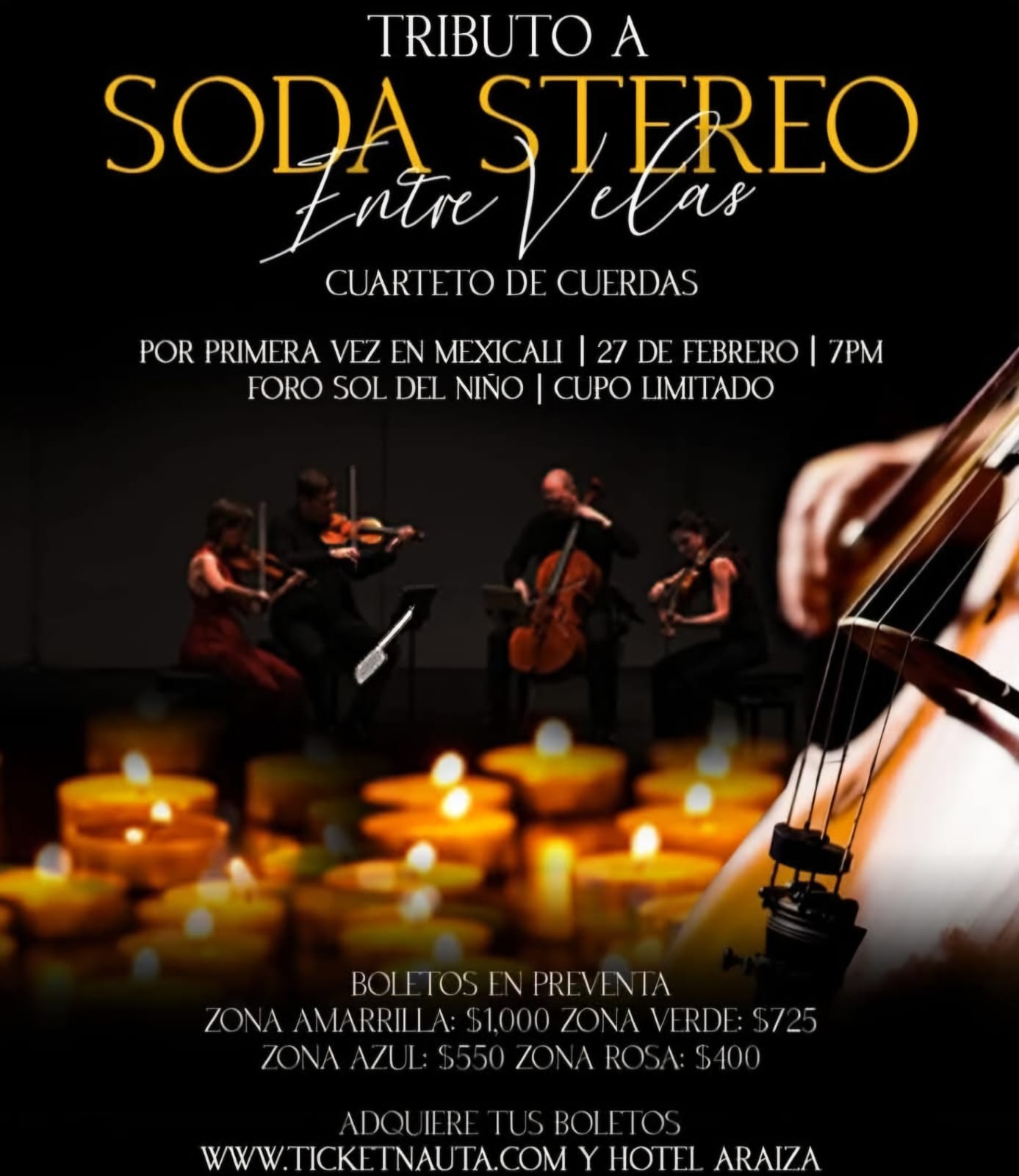 Tributo a Soda Stereo Entre Velas en Mexicali 2025