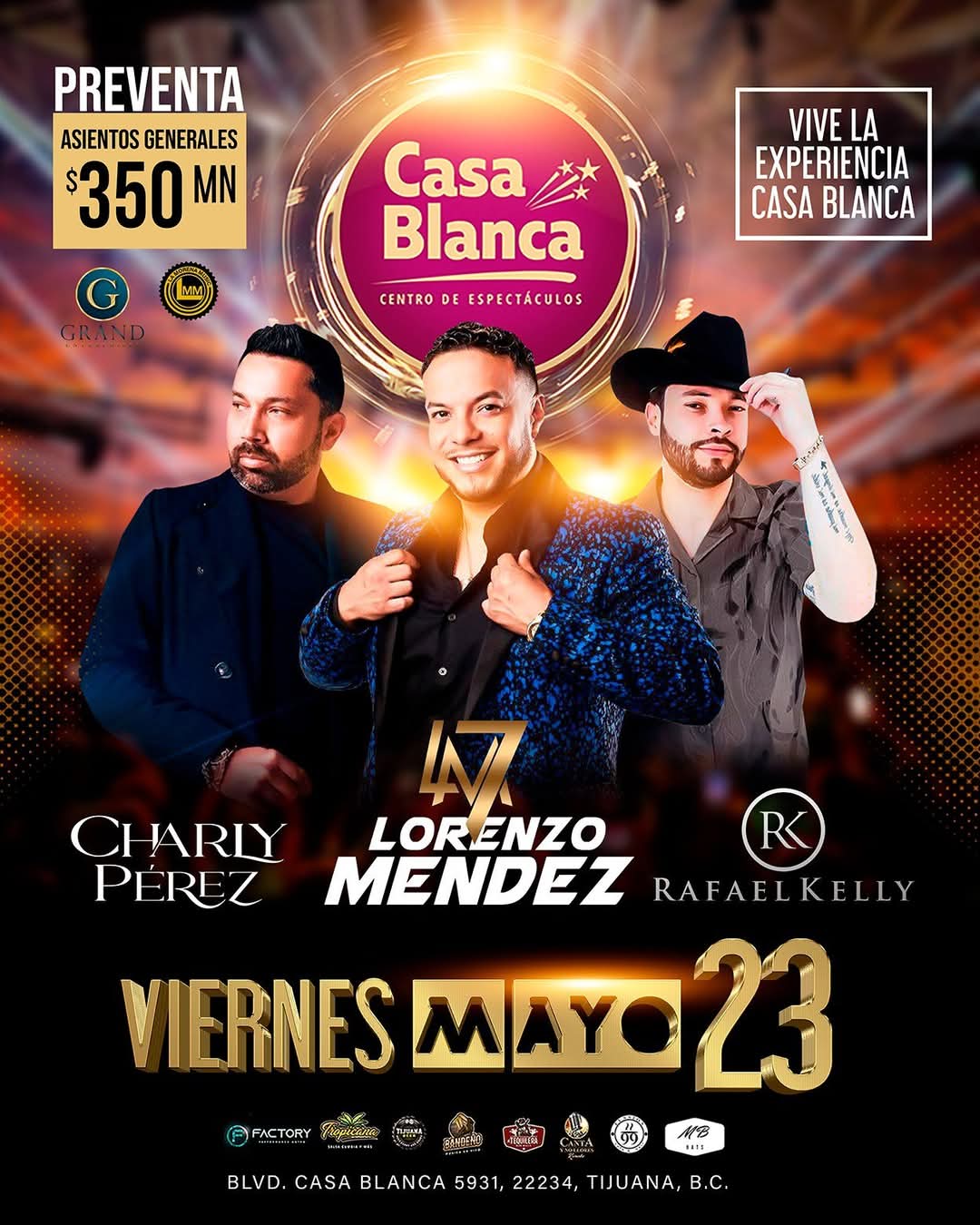 Lorenzo Méndez, Charly Pérez y Rafael Kelly en Tijuana 2025