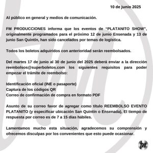 Platanito en Ensenada 2025