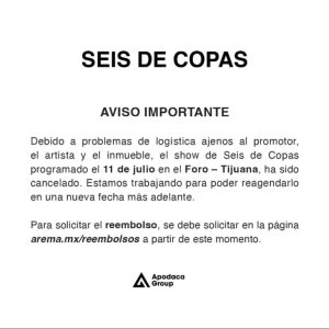 Seis de Copas en Tijuana 2025 Comunicado