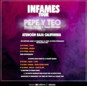 Infames Tour en Tijuana 2026 Comunicado