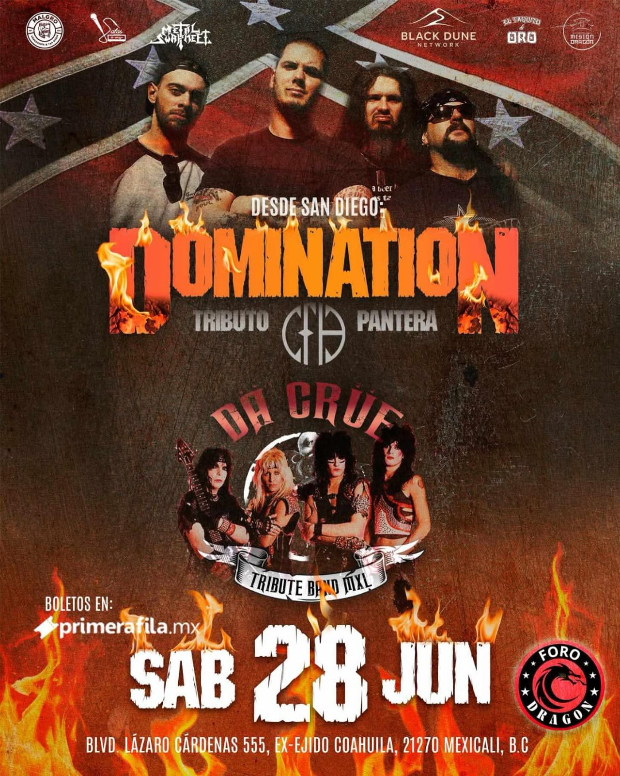 Pantera & Mötley Crüe Tributo en Mexicali 2025