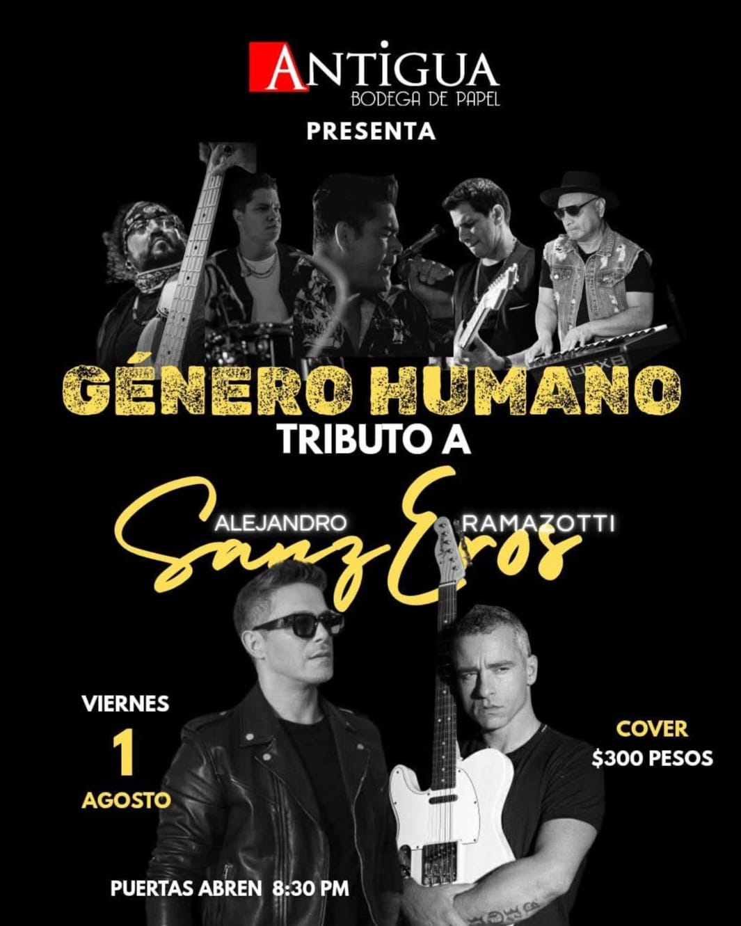Tributo a Alejandro Sanz y Eros Ramazotti en Tijuana 2025