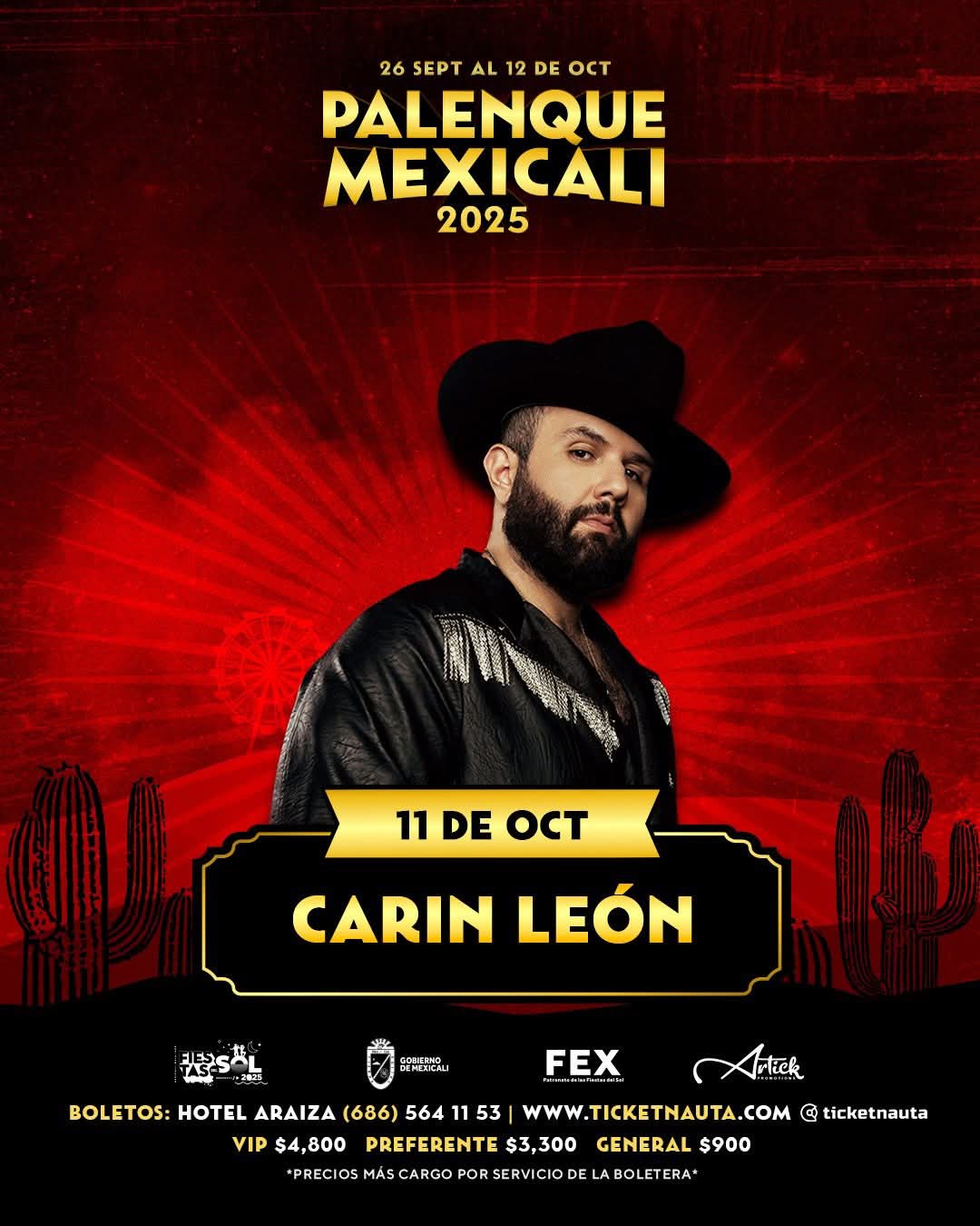 Carin León en el Palenque de Mexicali 2025