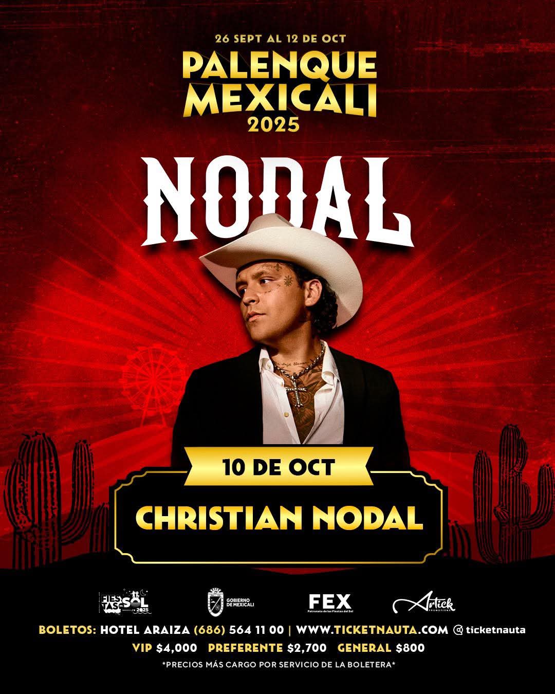 Christian Nodal en el Palenque de Mexicali 2025