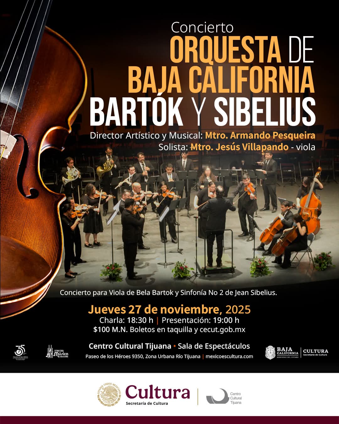 C Orquesta de Baja California Bartok y Sibelius en Tijuana 2025