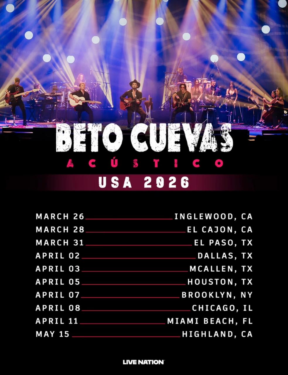 Beto Cuevas Acústico en El Cajón 2026