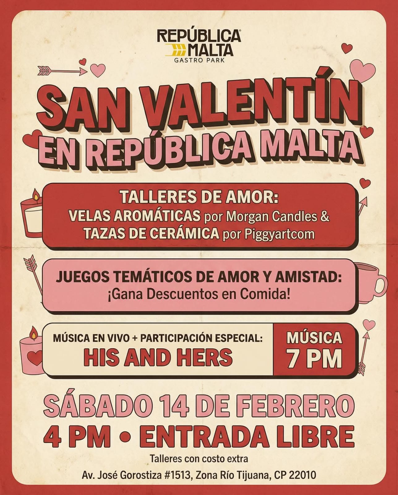 San Valentín en República Malta Tijuana 2026