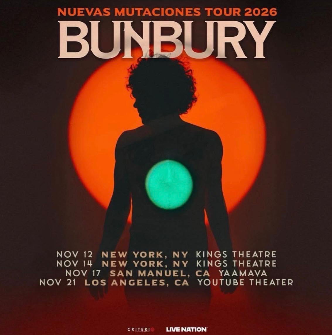Bunbury en Los Ángeles C.A. 2026