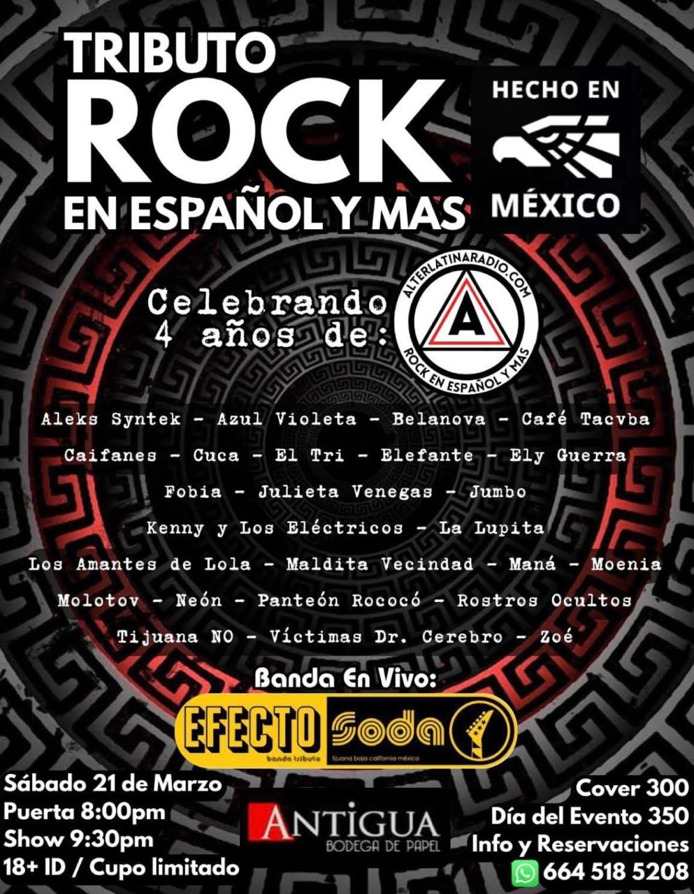 Tributo Rock en Español en Tijuana 2026