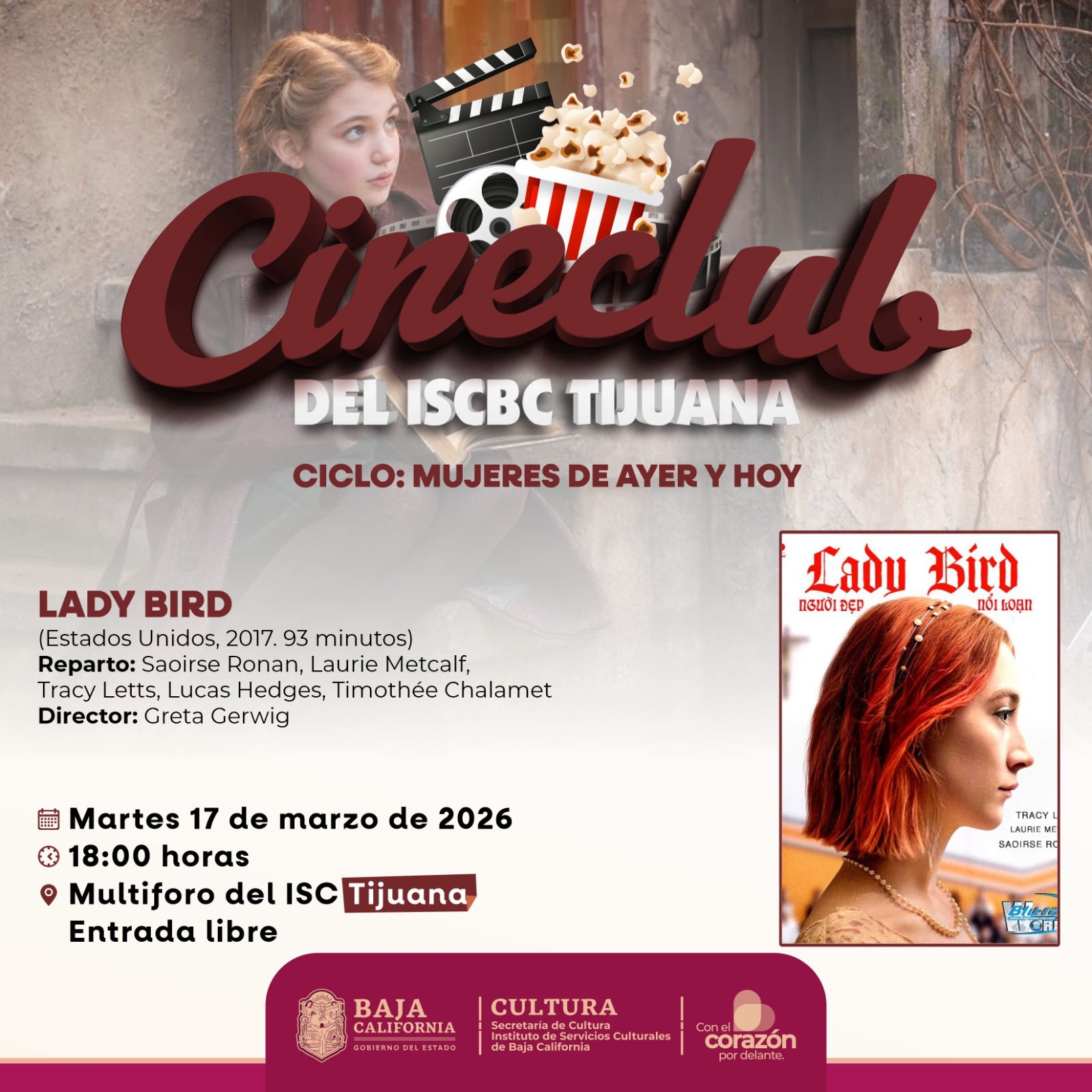 Cineclub ISCBC Tijuana Lady Bird 2026