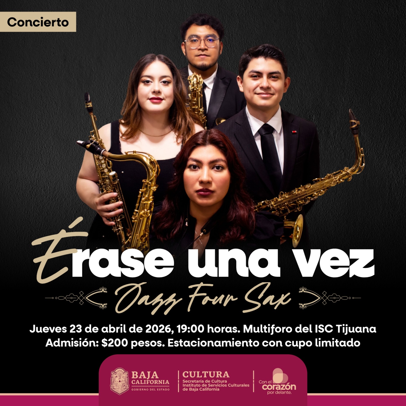Concierto Érase una vez Dapp Four Sax Tijuana 2026
