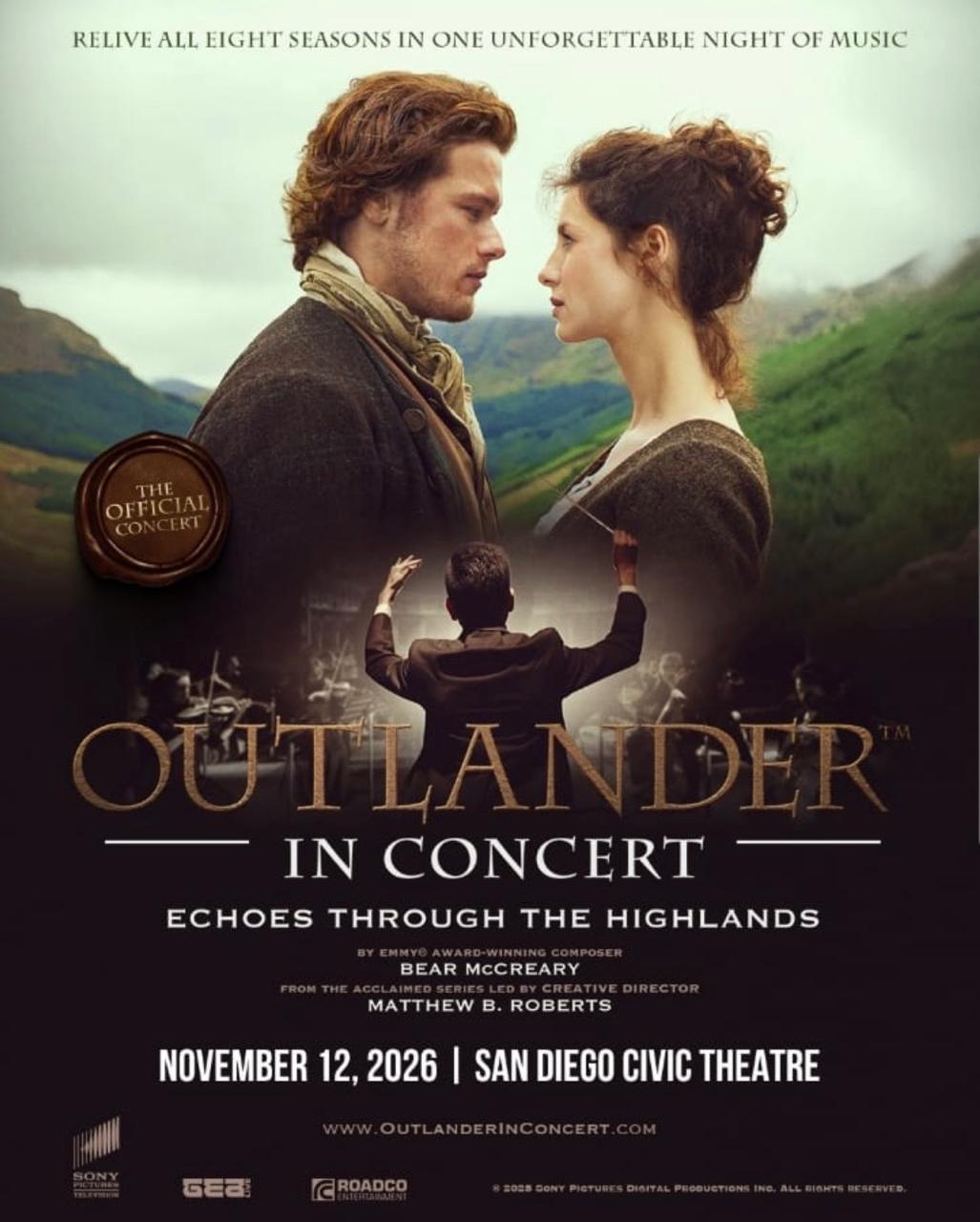 Outlander in Concert en San Diego 2026