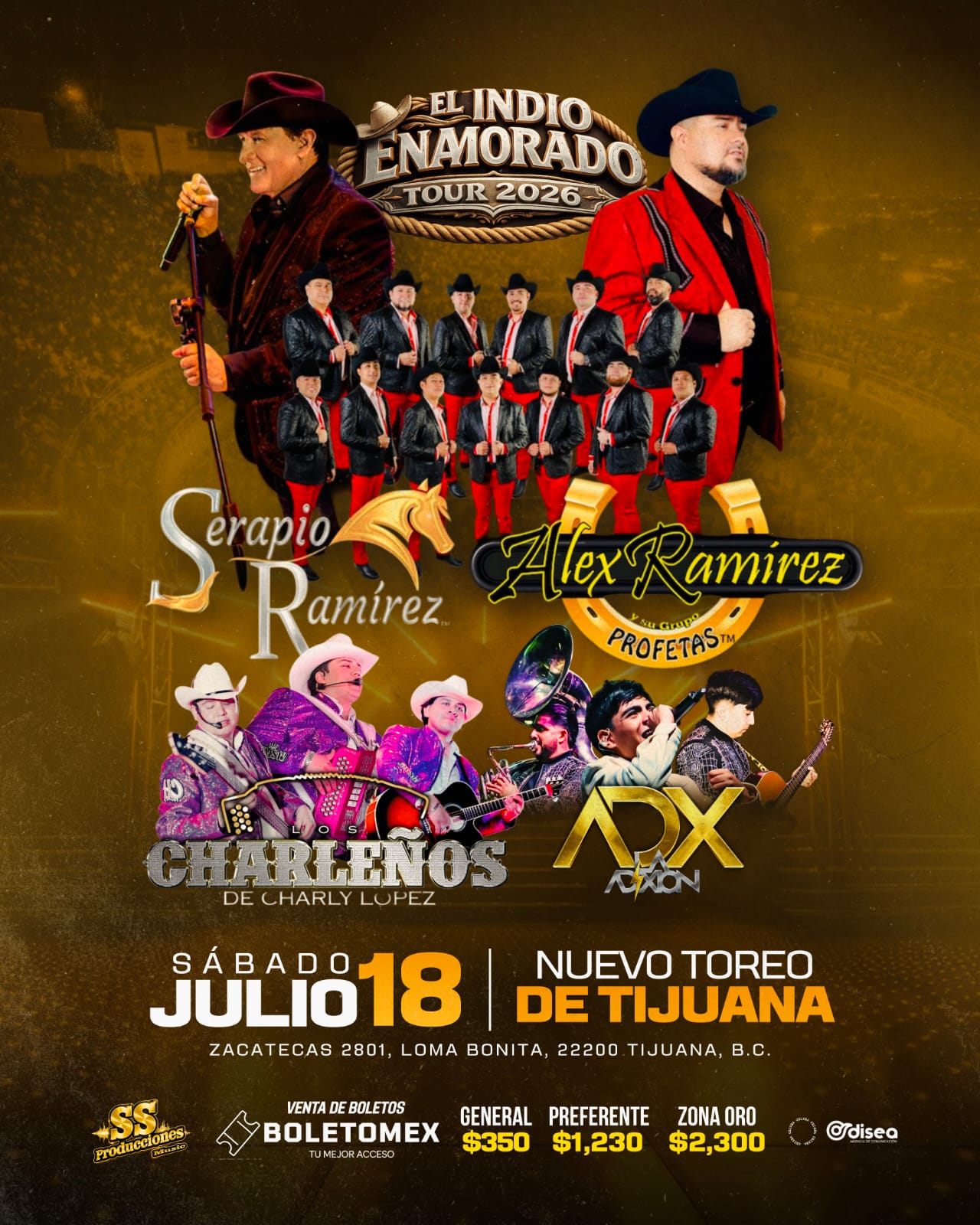 El Indio Enamorado Tour 2026 en Tijuana