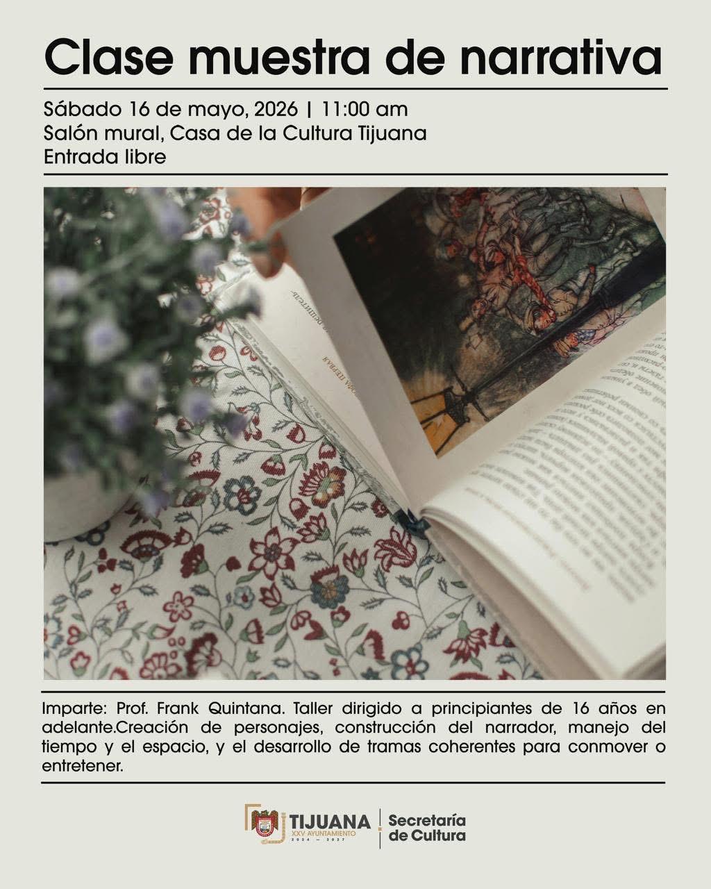 Clase muestra de Narrativa en Tijuana 2026