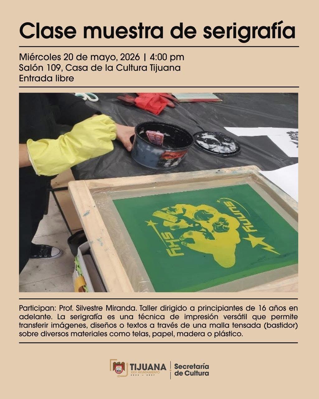 Clase muestra de Serigrafía en Tijuana 2026