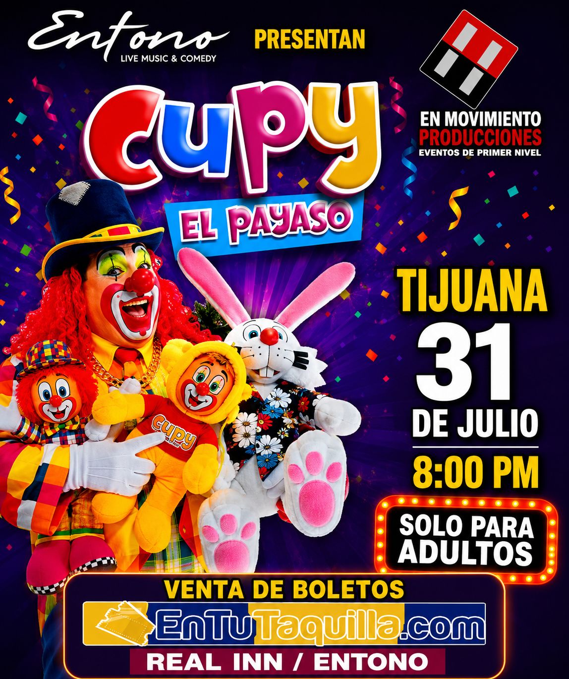 Cupy el Payaso en Tijuana 2026
