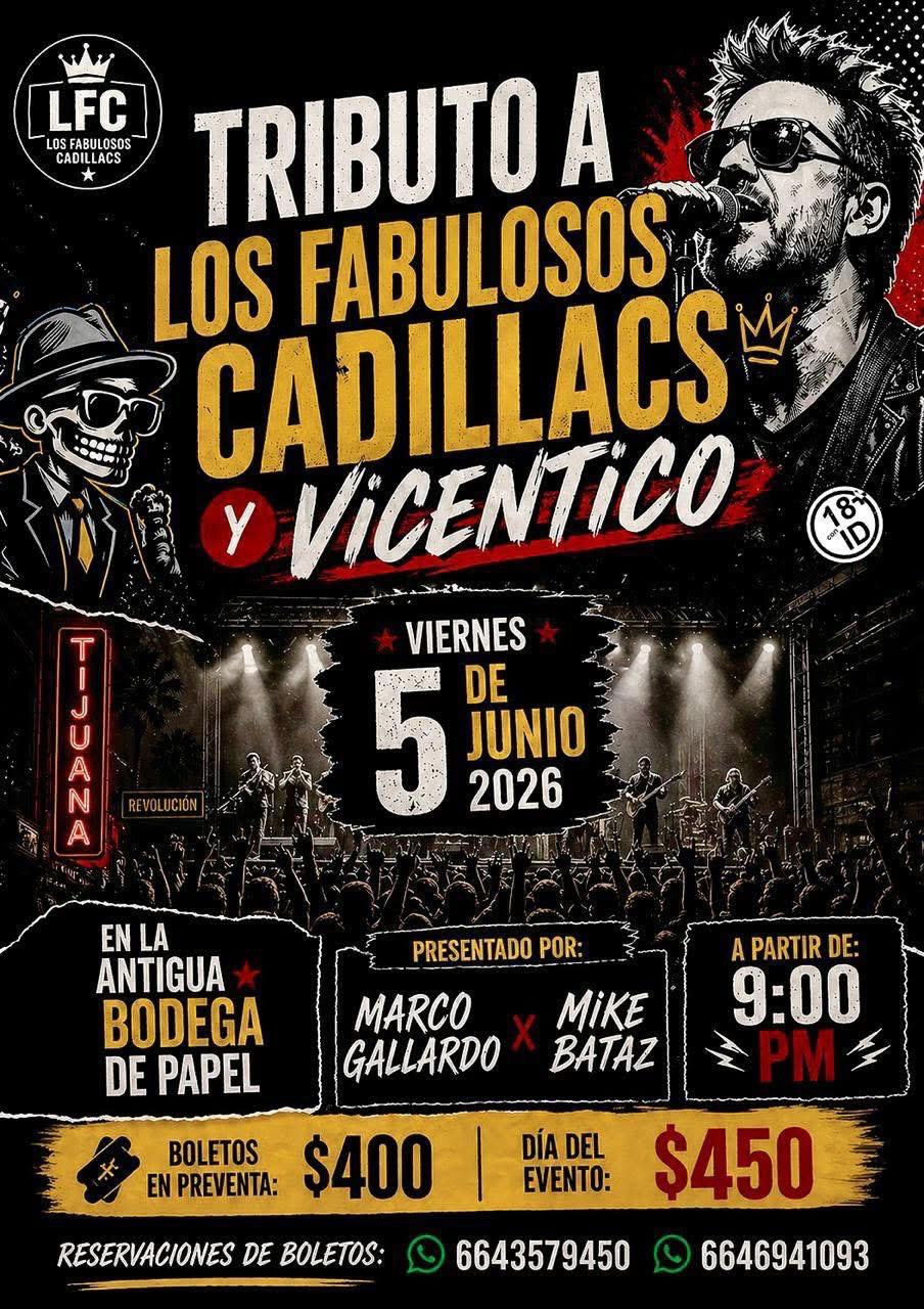 Tributo a Los Fabulosos Cadillacs en Tijuana 2026