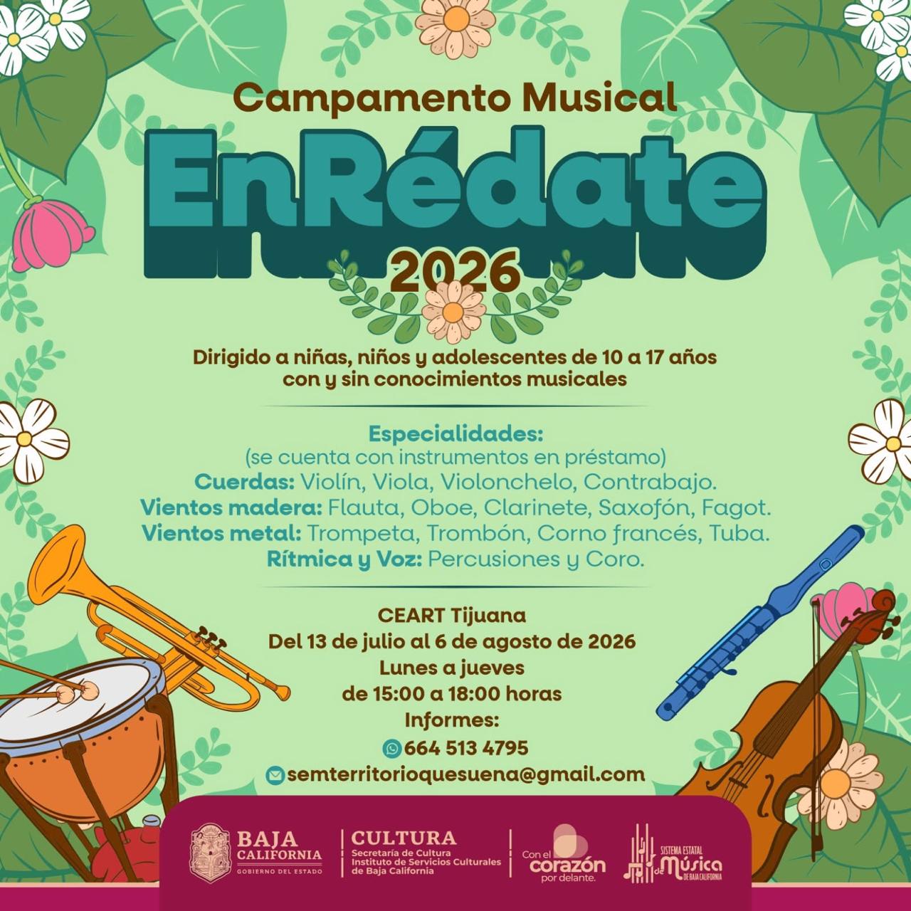 Campamento Musical EnRédate 2026 en Tijuana 2026
