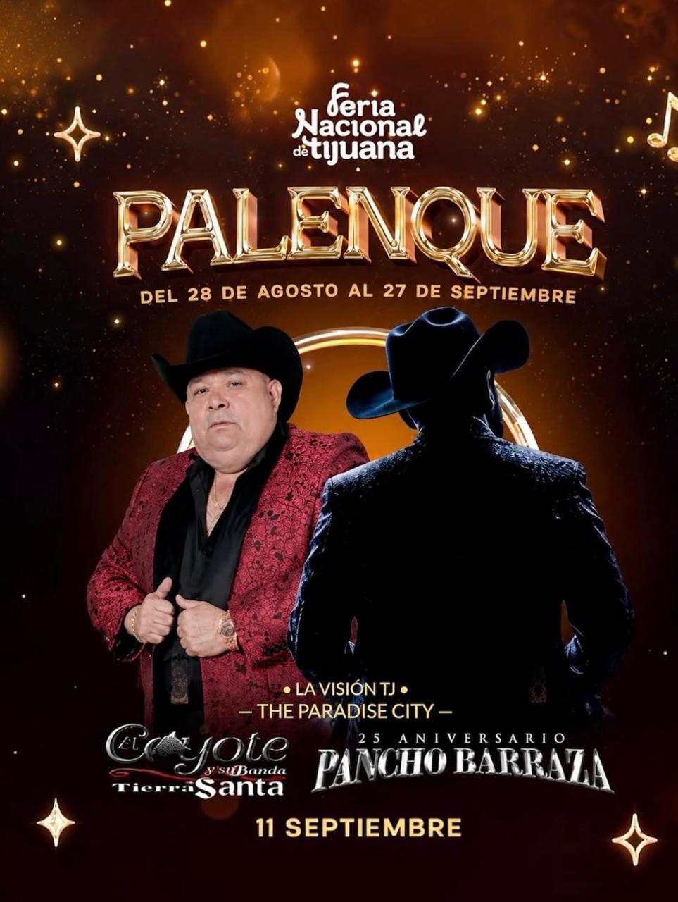 Coyote y su Banda Tierra Santa y Pancho Barraza en el Palenque de la Feria de Tijuana 2026