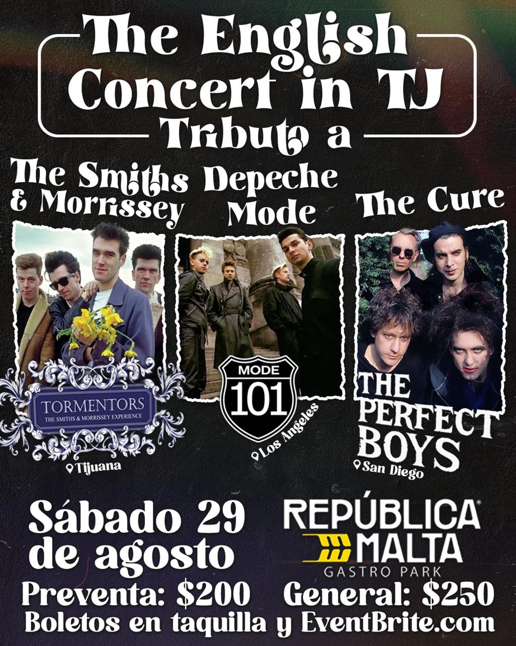 Tributo a The Smiths Depeche Mode y The Cure en Tijuana 2026