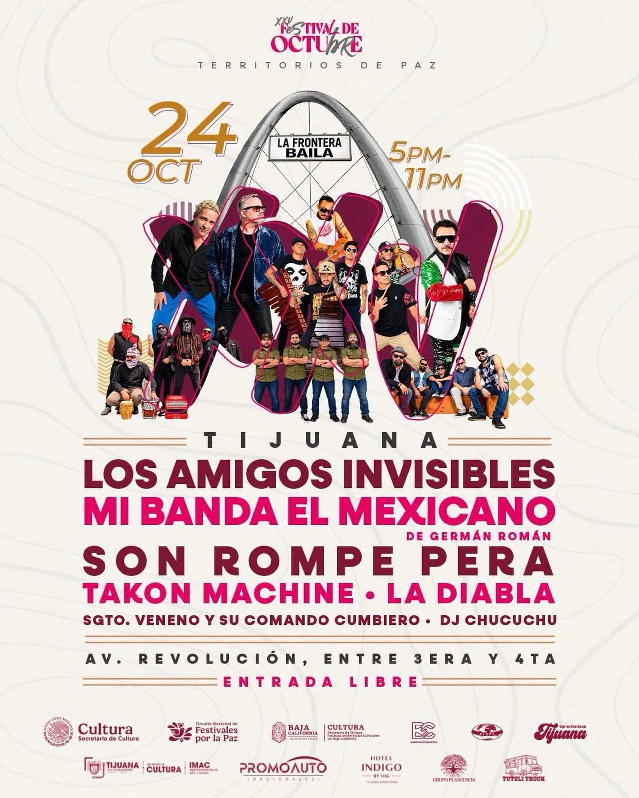 Los Amigos Invisibles en Tijuana 2026 - Gratis en el Festival de Octubre